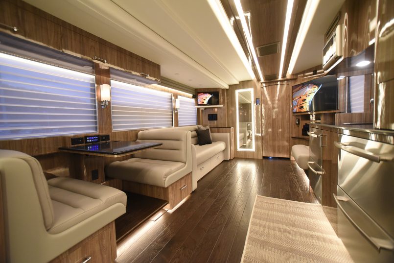 Luxurious features of coach bus