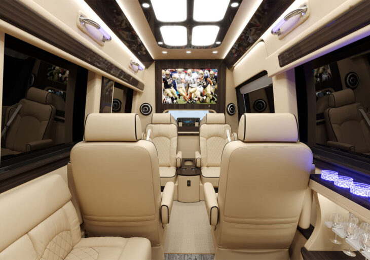 Comfortable Interiors of sprinter vans